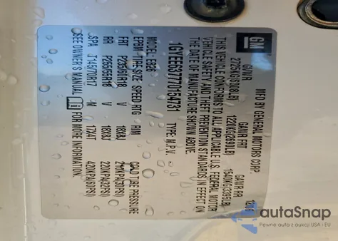 2007 Cadillac Srx z USA, uszkodzony, nr VIN 1GYEE637770154731